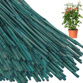 5FT Green Dyed Bamboo Stakes For Plant Support Bamboo Sticks Poles Indoor And Outdoor Tall Garden Stakes With Twist Ties For Tomato Bean Flowers (Option: Default)