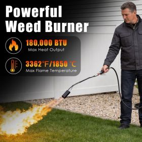 180000 BTU Propane Weed Torch Heavy Duty Weed Burner Flame Weeder With 10FT Hose Piezo Ignition Adjustable Flame Control For Weeds Ice Snow Aspha (Option: Weed Torch)