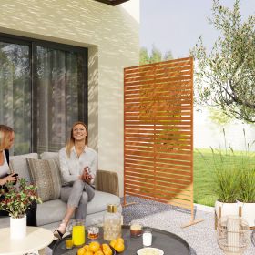 Decorative Privacy Fence Screen (Option: Brown/Striped-1345x715x95 mm)