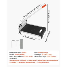 13 Inch Vinyl Floor Cutter, 12mm Thick Laminate Flooring Cutter With 15°/30°/45° Adjustable Angle Settings, Flexible Wheels, Telescoping Handle, (Option: Black)