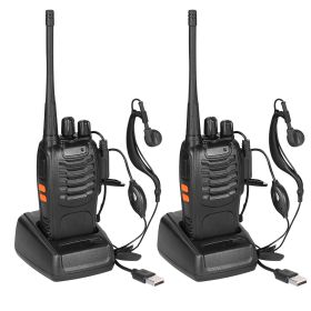 2 X Baofeng BF-888S Walkie Talkies Two Way Radio UHF 16CH 400-470MHZ Long Range (Option: Black)