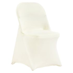VEVOR Stretch Spandex Folding Chair Covers, Universal Fitted Chair Cover, Removable Washable Protective Slipcovers, for Wedding, Holiday, Banquet (Color: Ivory White, Quantity: 30 pcs)