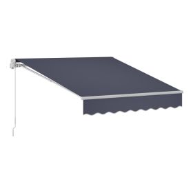 Manual Retractable Awning, 9.8' X 8.2' Outdoor Patio Awning Retractable Sun Shade, Patio Door Window Water-Resistant Polyester Sunshade Shelter W (Option: Default)