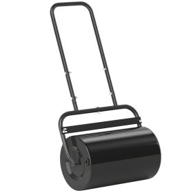 20-Inch Push/Tow Behind Lawn Roller Filled with 10 Gal Water or Sand for Flattening Sod in the Garden, Black (Option: Black-640x400x370 mm)
