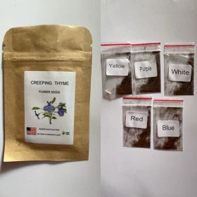 5 Types Of Seeds,Mix Creeping Thyme Seeds Ground Cover For Planting,Heirloom Non-GMO Thyme Purple, White, Red, Yellow Beautiful Perennial Flower (Option: 5 types)