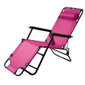 Portable Dual Purposes Extendable Folding Reclining Chair P Ink (Option: Default)