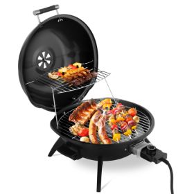 Electric Countertop BBQ Grill, Portable Double Layer Indoor-Outdoor Electric Grill For Indoor & Outdoor Use, 1600W, Black (Option: Default)