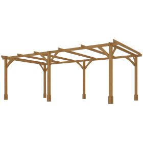 20' x 10' Wood Pergola, Outdoor Gazebo Grape Trellis with Stable Structure for Climbing Plant Support, Dark Brown (Option: Brown-2260x240x210 mm)